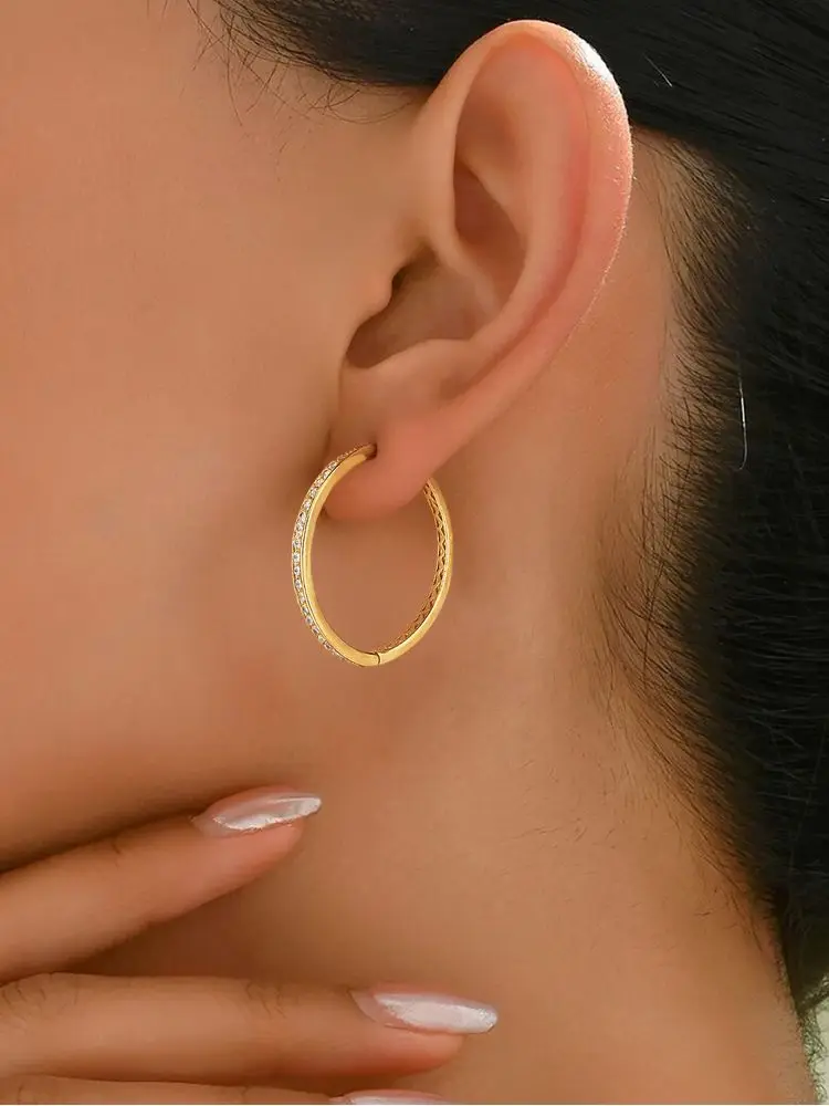 925 sterling zilver mode prachtige volledige zirkoon hoepel oorbel voor vrouwen verloving bruiloft luxe hoge kwaliteit fijne sieraden