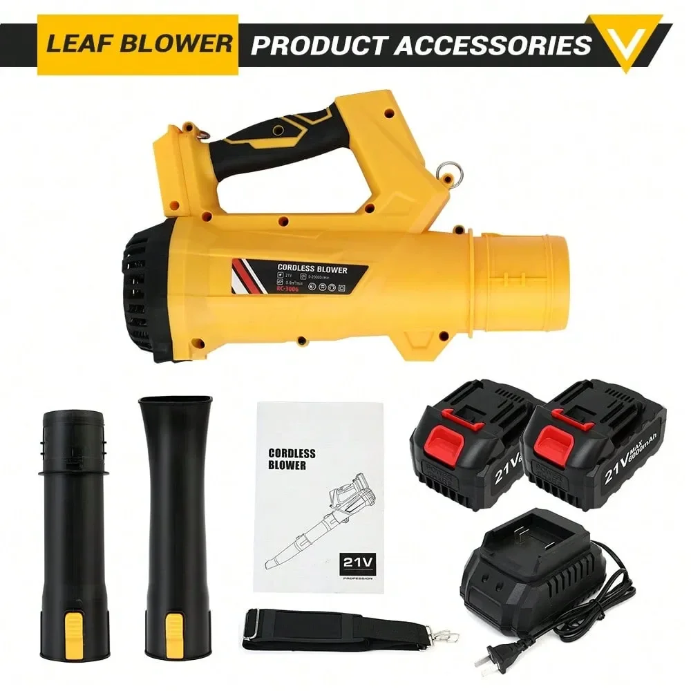 

Cordless Leaf Blower 650CFM 280MPH Lightweight Electric Blower With 26.0Ah Battery Fast Charger 650CFM High Power, 2 Attachment