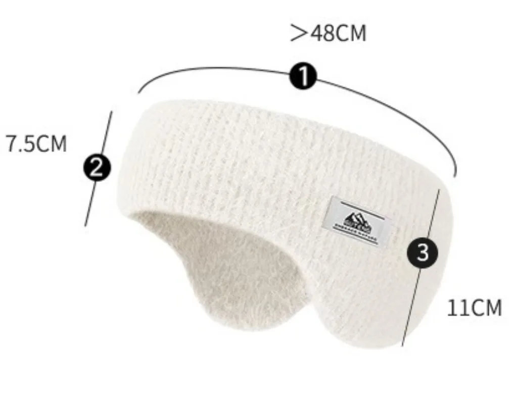 Knitted Thermal Earmuffs Women's Head-mounted Earmuffs Outdoor Riding Cold-proof Ear Bags Thickened Ear Covers