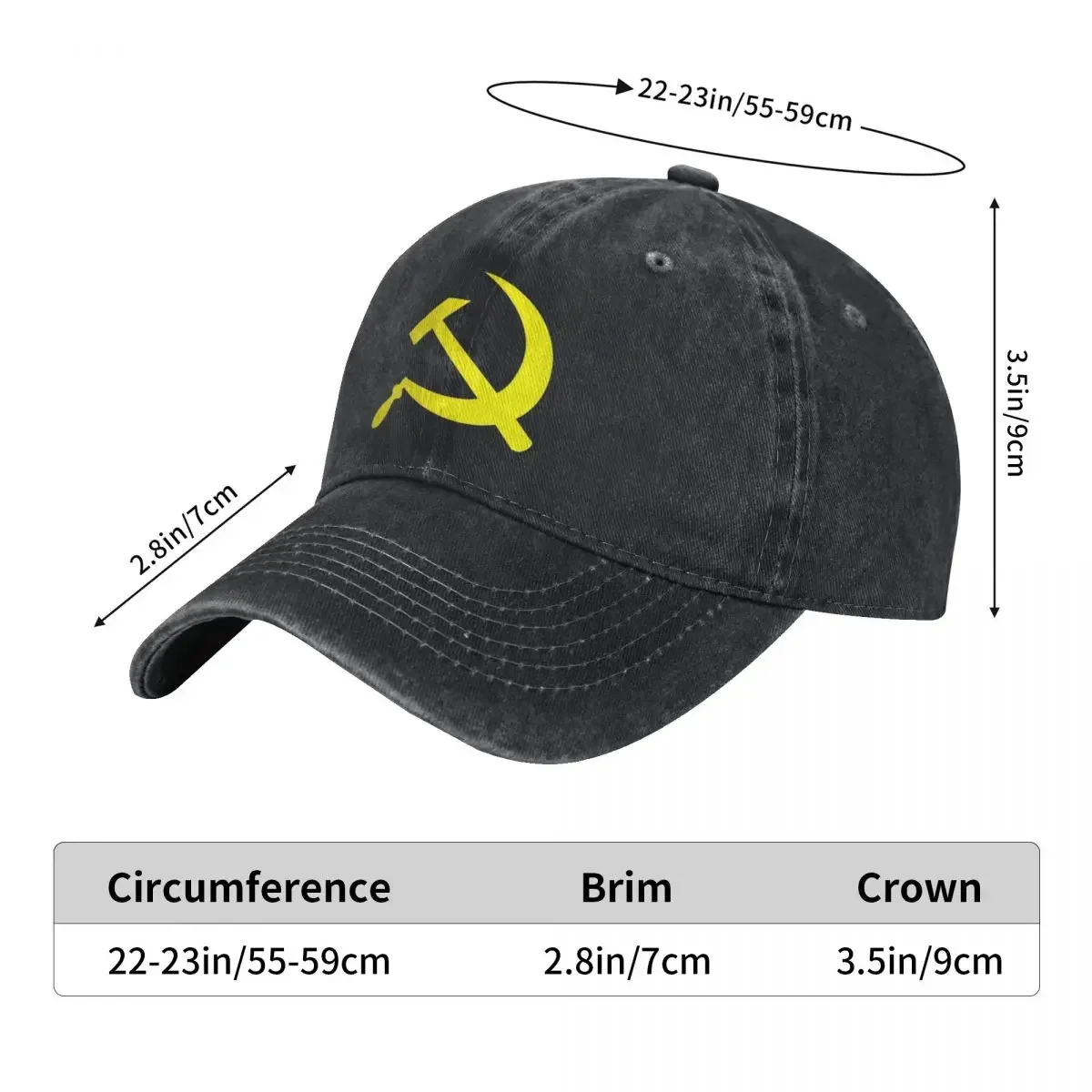 New Soviet Union Baseball Cap Communism Gold Logo Running Hippie y2k Cool Trucker Hat Men Women Casual Sunshade Snapback Cap