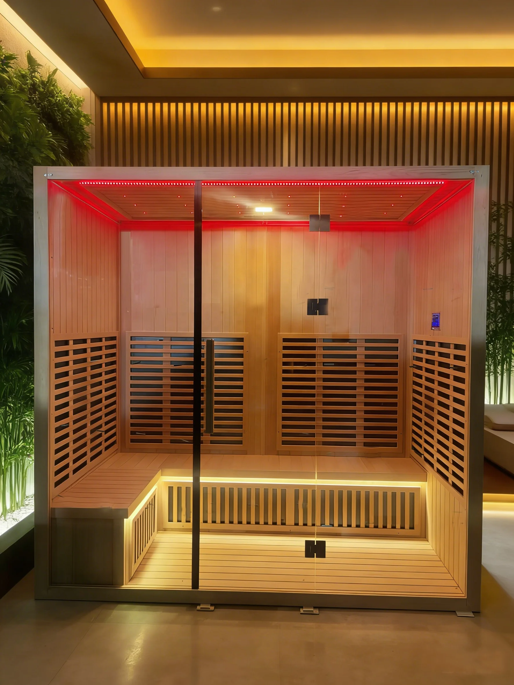 &c Commercial Sauna Room for Home Use Outdoor Far Infrared Light Wave Therapy SPA Medical Room Steam Canadian Hemlock
