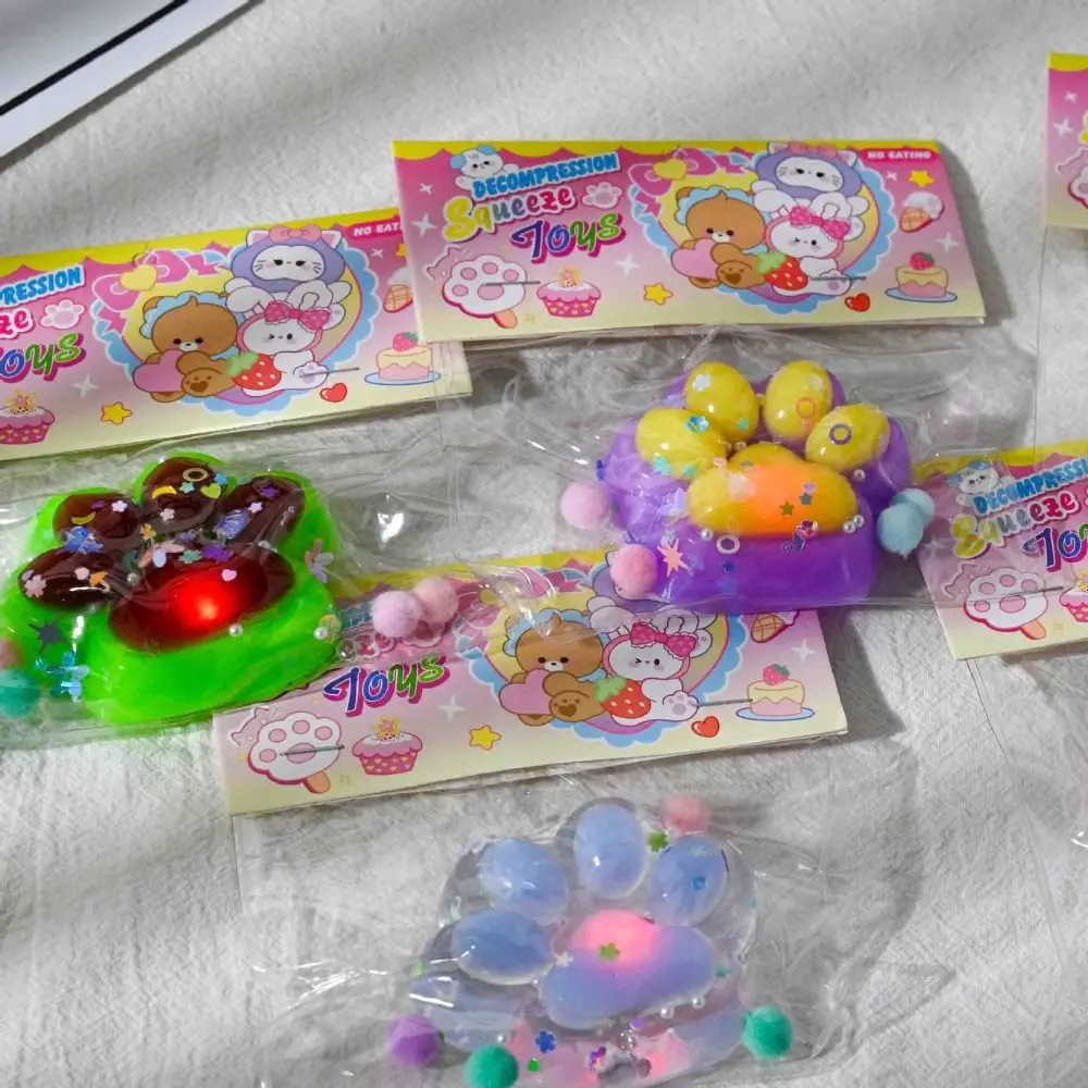 Kneten Glow Katze Pfote Squeeze Spielzeug Silikon Handgemachte Katze Pfote Zappeln Spielzeug Weiche Cartoon Katze Pfote Prise Spielzeug Kinder Tricky Puppe