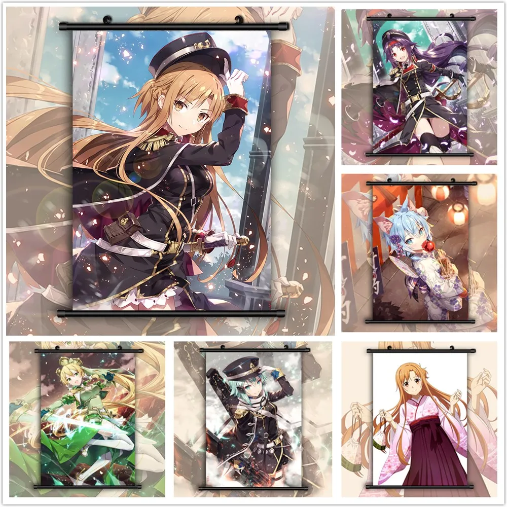 DIY Oil Painting By Numbers Anime Sword Art Online Figure Handpainted Art Wall Living Room Home Decor Kids Room Decoration Gift