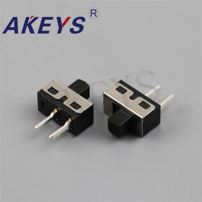 10pcs SS-12D108 2T Single pole double throw handle heights can be customized verticle type slide switch pin spacing 2.0mm 2 pin