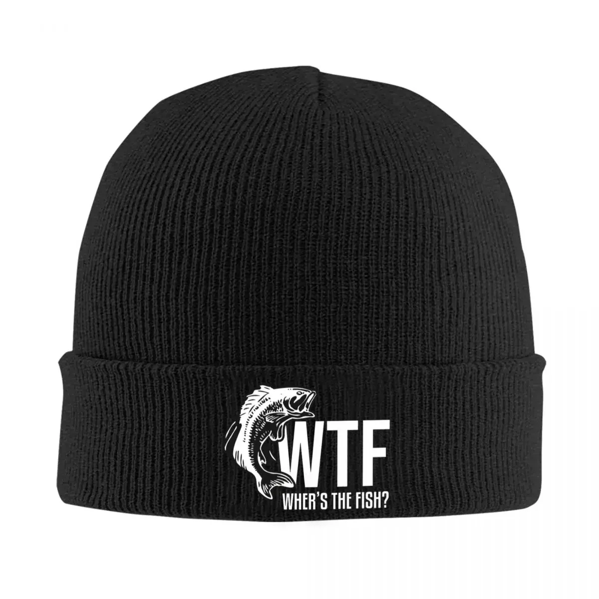 WTF Where Is The Fish Beanie Hats Knit Hat Outdoor Head Wrap Men Women Unisex Caps Autumn Pattern Cute Bonnet Hats Birthday Gift