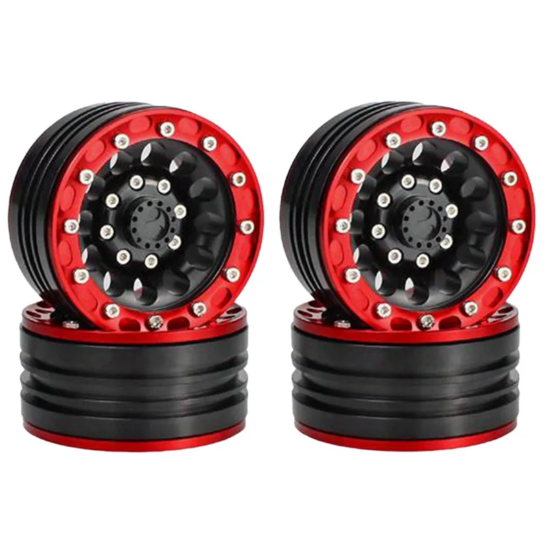 

-A61K 4 шт. RC 1: 10 Rock Crawler Wheels Крутые диски из металлического сплава 1,9-дюймовые колеса с замком, сменные аксессуары для SCX10 CC01