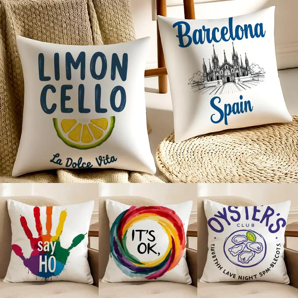 Fashionable Hand-painted Minimalist Prints Cushion Cover Pillowcase Anti-dustmite living Room Sofa Decor Cushion Room