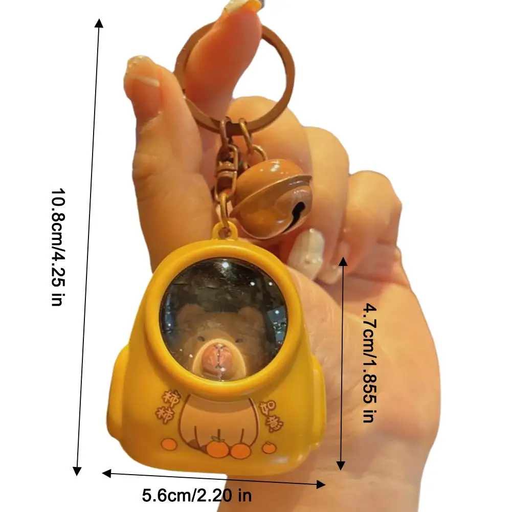 Cute cartoon keychain light Kapibala Starry Sky Light Luminous Backpack Pendant Creative Luminous Capybara Keychain