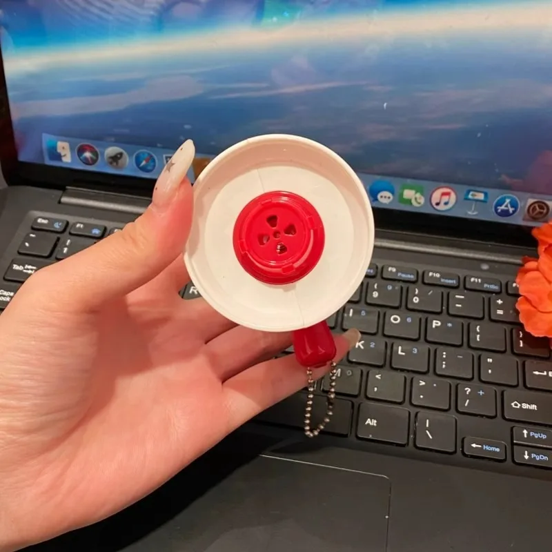 جديد قابل للتسجيل مكبر صوت صغير مكبر الصوت يده مع مفتاح سلسلة لعبة قلادة مكبر الصوت الضغط معلقة حلية Keyrings