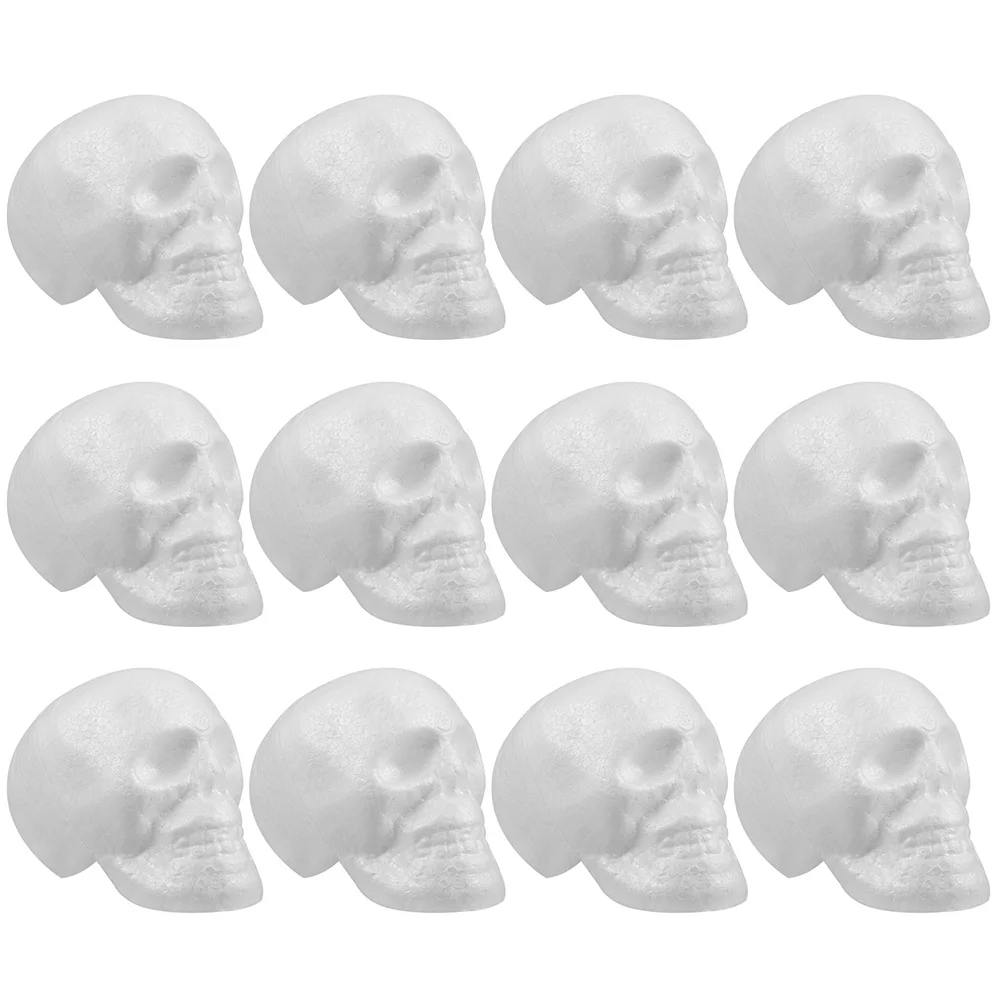 

12 Pcs Ghost Head Pendant Halloween Decoration Toys Bulk Haunted House Supplies Foam Cosplay Hanging Skulls Home