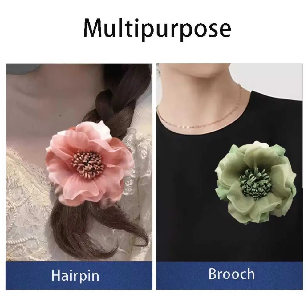 Fashion Fabric Flower Brooch Handmade Korean Version Artificial Flower Pin Wedding Decoration Dress Accessories