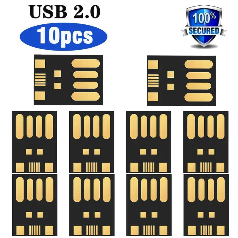 chip stick memory flash 4GB 8GB 16GB 32GB 64GB 128GB USB 2.0 short board U disk semi-finished chip pendrive Factory wholesale