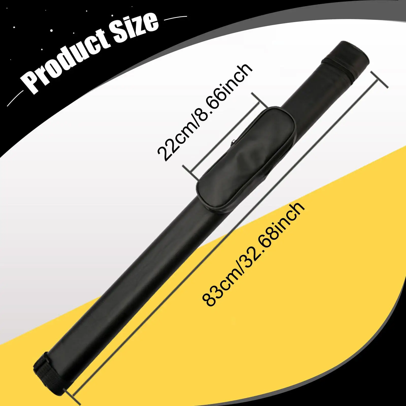 Pool Cue Case Hard Shell PVC Protective Bag with Pouch for Billiard Stick Organization for Games and Club Sessions
