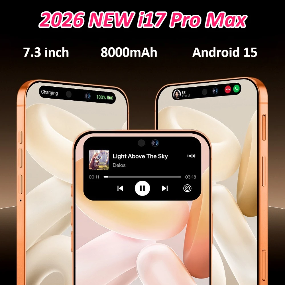 NOUVEAU i17 Pro Max téléphones portables d'origine 7.3HD pas cher Android 15 Smartphone 8000 mAh 5G double carte Version mondiale téléphones mobiles