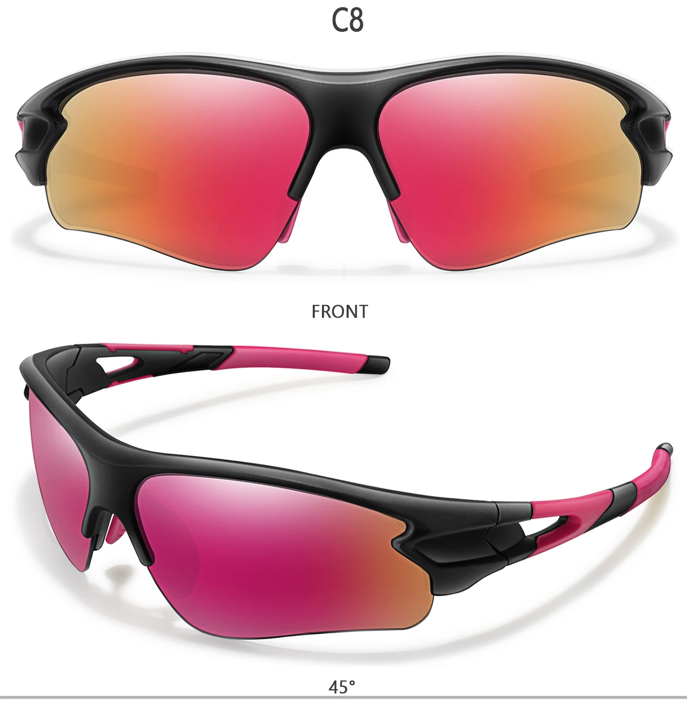 Marke Mode Frauen Männer Sonnenbrille Outdoor Sport Angeln Radfahren Laufen Fahren Brillen Frauen Mode Brille Komfortable Nase – Detail 9