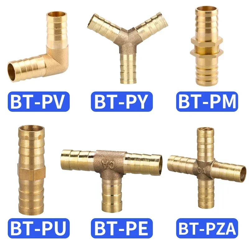 6 8 10 Mm Hose Barb Y-type All-copper Pagoda 3-way Brass Cutoff Ball Valve Fittings Fittings Adapter for Fuel, Water, Oil, Air