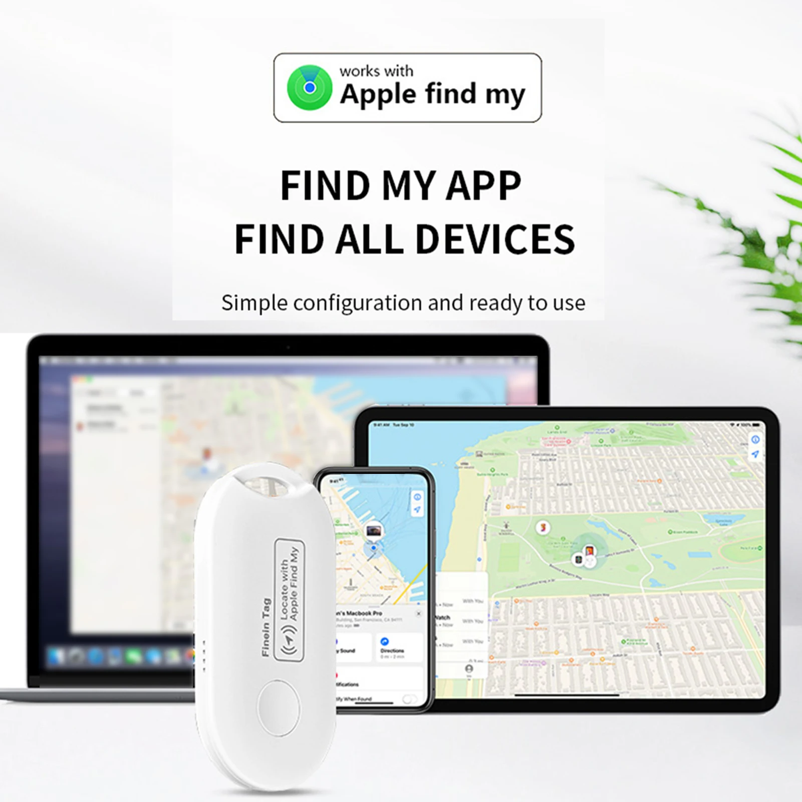 Bluetooth Tracker Works With Apple Find My Keys Finder and Item Tracker Tags MFI Certification for Car Keys and Phones Bags