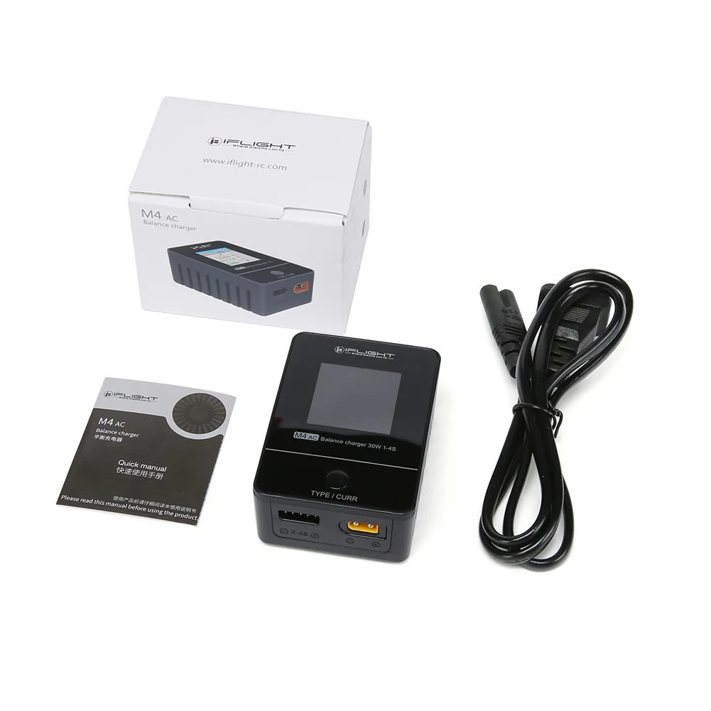 IFlight M4 AC 30W 2.5A อัจฉริยะแบตเตอรี่2-4S เต็มรูปแบบจอแสดงผล100-240V XT30สำหรับสำหรับแข่ง FPV Drone