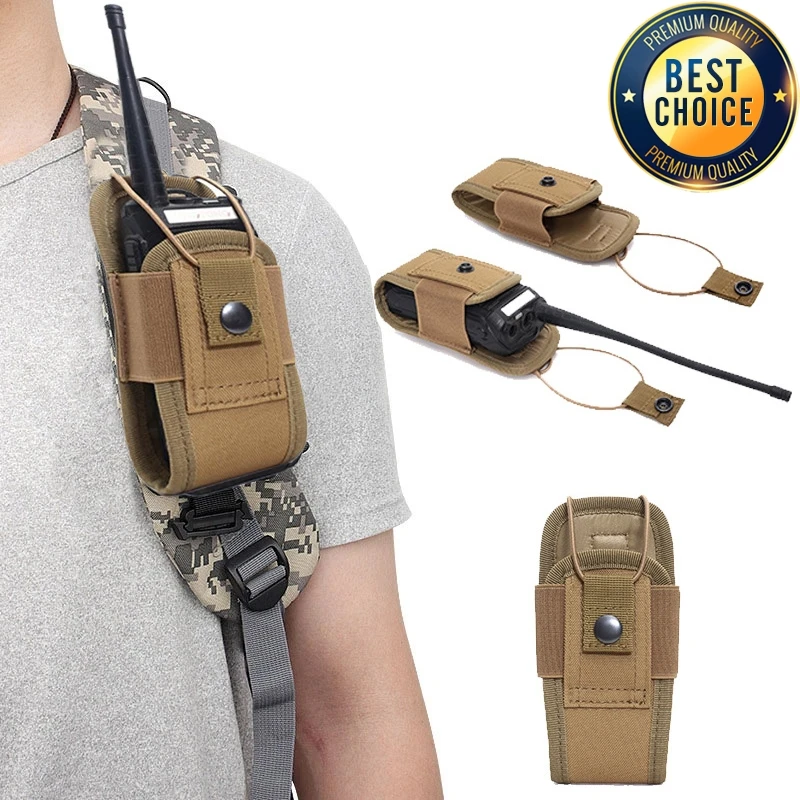 Taktyczne Molle Radio Walkie Talkie etui 1000D zewnętrzne przenośne radio domofon kabura torba do noszenia polowanie Camping Mag kieszeń