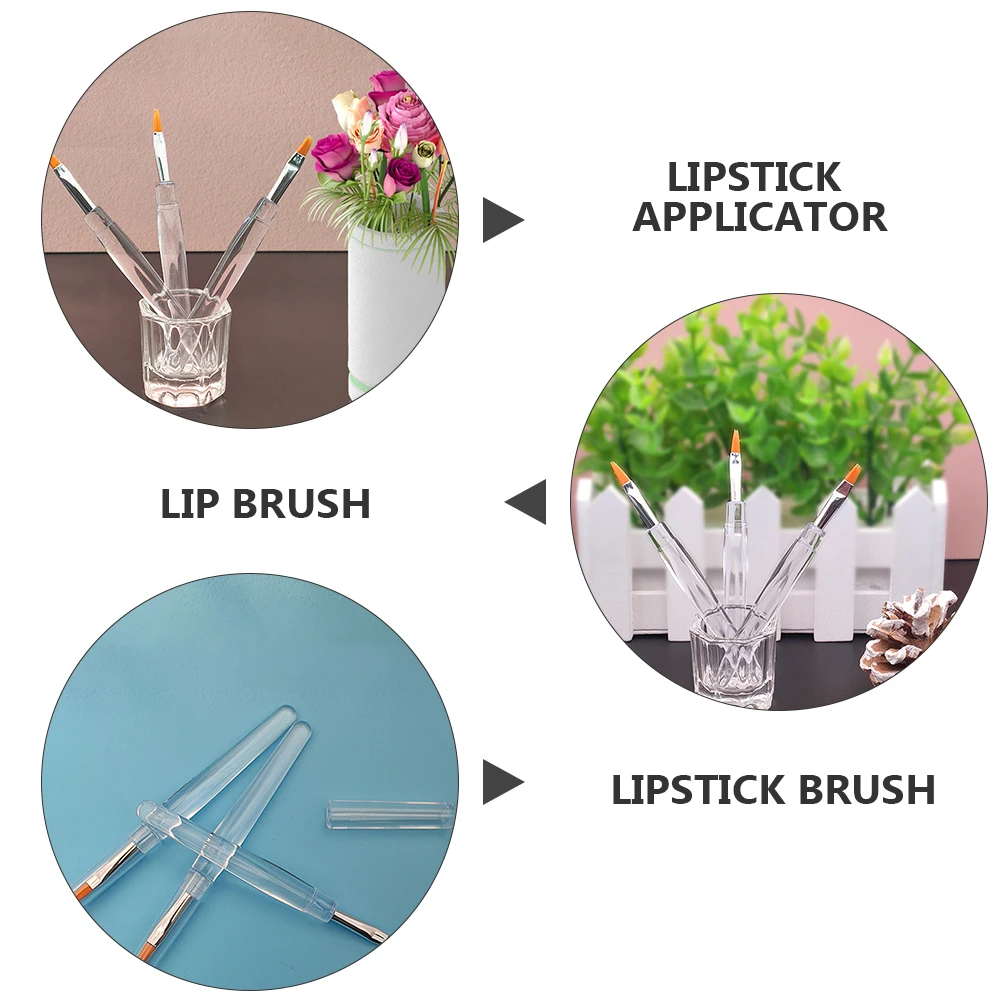 20 قطعة من فرش المكياج، فرشاة الشفاه المصنوعة يدويًا من الألياف لتطبيق ملمع الشفاه، لون ناعم، سهل الحمل للاستخدام اليومي #4