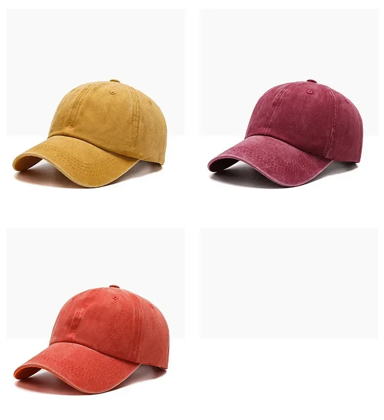Damen Herren Baumwoll-Mode-Snapback-Cap, einfarbig, Baseballmütze, Herbst-Winter-Hut, Outdoor, schlicht, Vintage-Visor, Freizeit-Cap für Damen und Herren – Detail 5