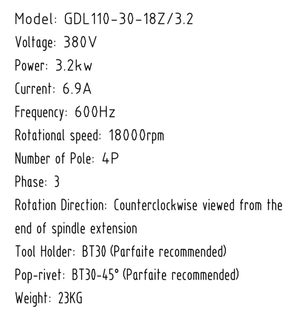 ATC CNC Spindle BT30  Spindle HQD For Cnc Router Engraving Machine 3.2KW 24000rpm 380V/220V 24000rpm  GDL120-30-24Z/5.5