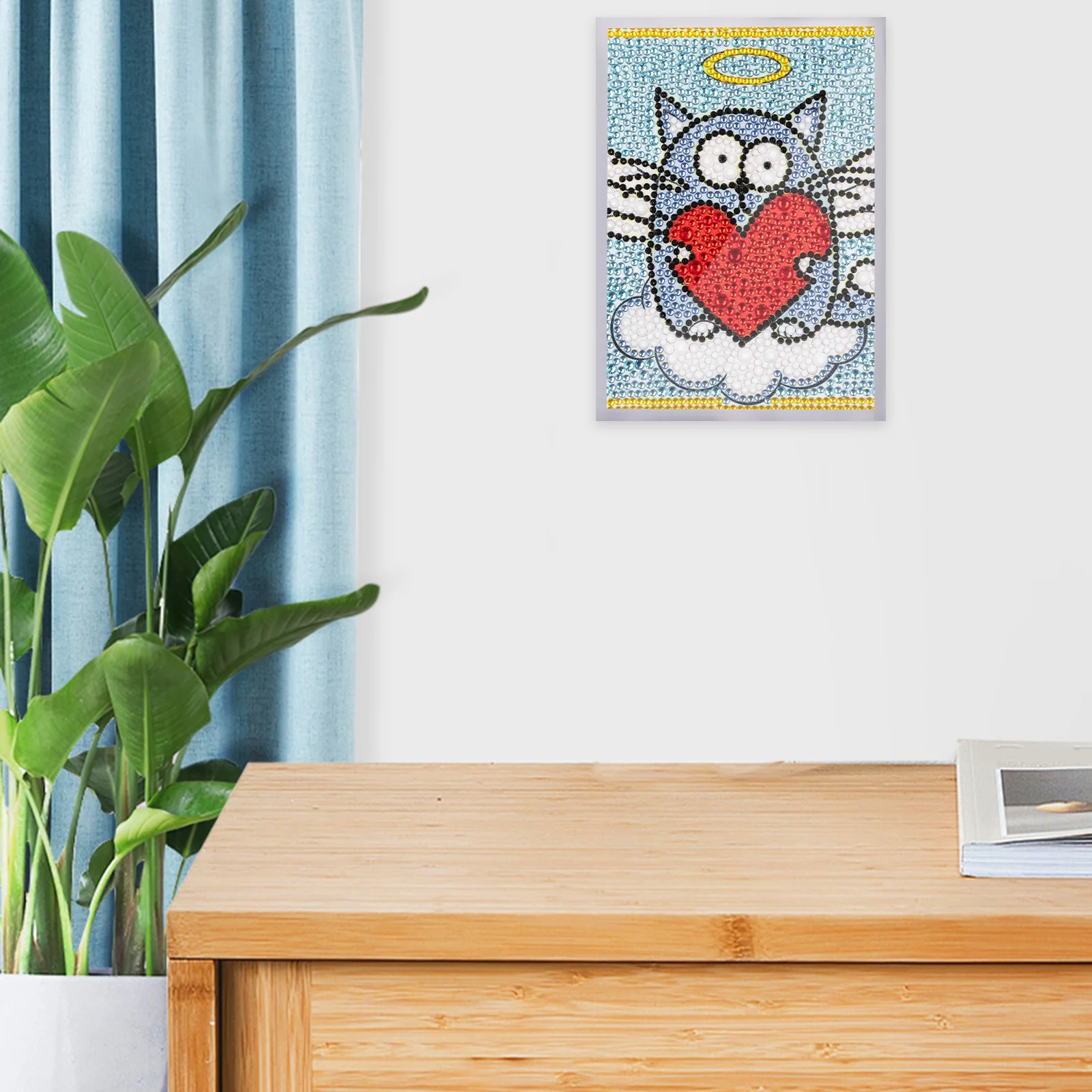 

4Pcs Magnetic Picture Frames Creative PVC Magnetic Self Adhesive Photo Display Frames for Painting Kits Cross Stitch Embroidery