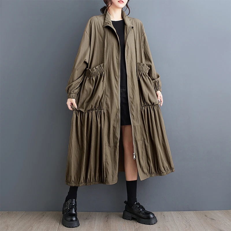 

Casual Artistic Women's Coat 2025 Autumn Winter New Sle Loose Personali Medium Length Korean Version Faion Outerwear