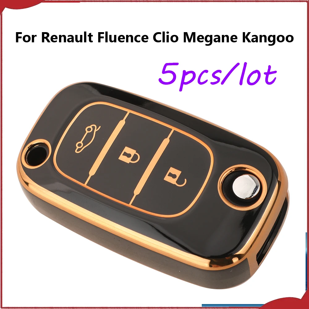 Jingyuqin New 5pcs Soft TPU Car Key Case For Renault Fluence Clio Megane Kangoo Lacia LADA Largus Kalina Granta Vesta X-Ray Benz