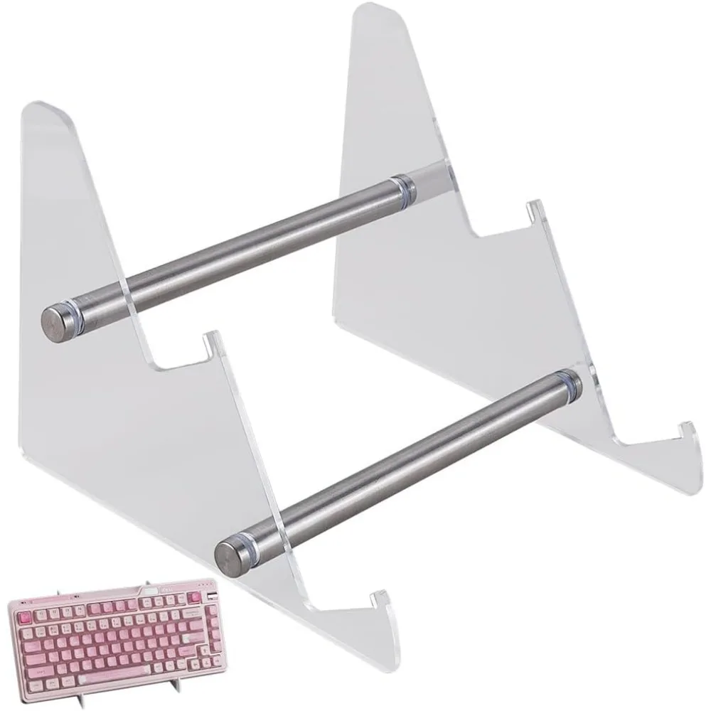 

Акриловая подставка для клавиатуры, 2-уровневая портативная полка для дисплея клавиатуры, прозрачный держатель для клавиатуры, съемная клавиатура
