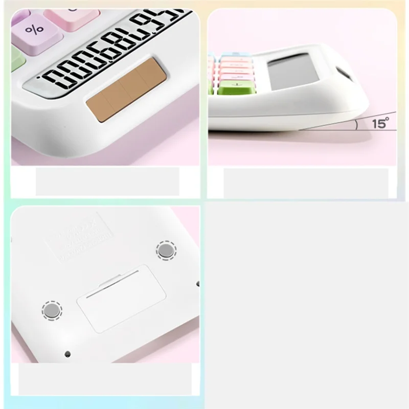 Calculator 12 Digit Large And LCD Display Big Button Calculators Solar Power And Battery Operated Suitable For Office