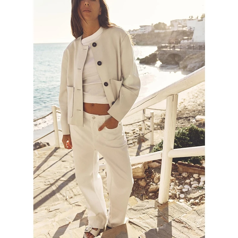 レディース 春新作 ベルベット風 ラウンドネック ロング丈 ジャケット コート ポリエステル繊維 ストレート チューブ 通勤 スタイリッシュ シングルピース