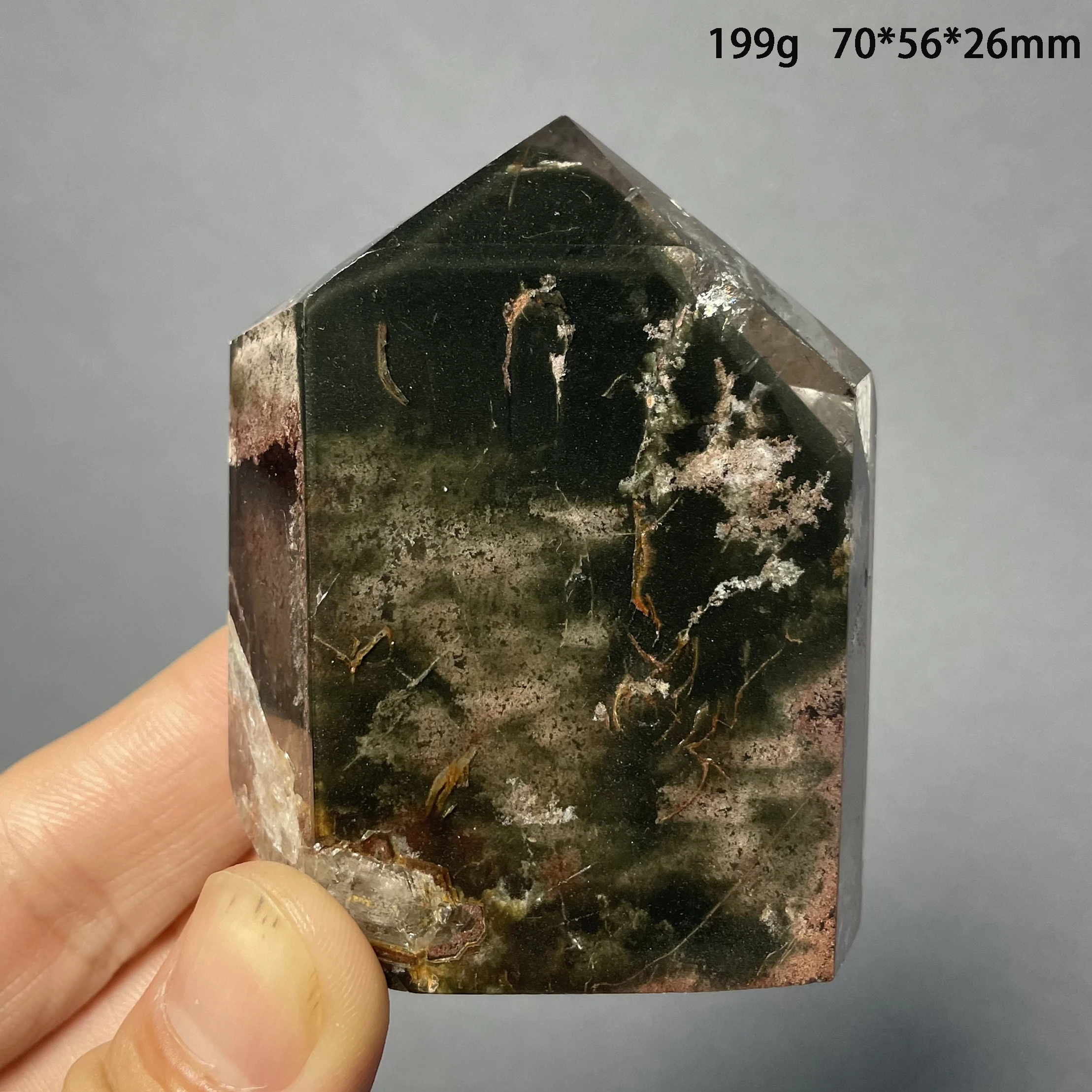 Natural Green Phantom Quartz Crystal Rough Polished Free Form Healing Stone Rock Decoration