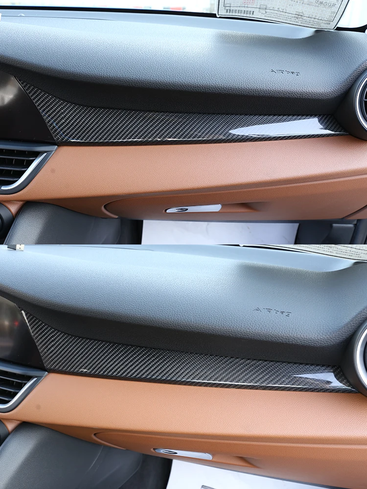 Adesivo in vera fibra di carbonio morbida per Alfa Romeo Giulia 952 2015-2020 2021 2022 2023 2024 LHD RHD Car Co-pilot Instrument Panel  34