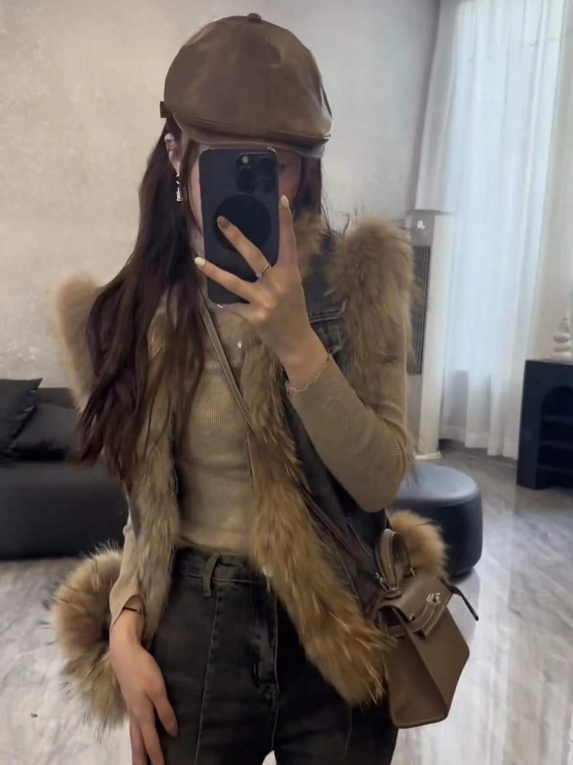 

Vests Waistcoats Thick Womens Waistcoat For Woman 2025 Autumn Tweed Three-Button Stand Collar Academia School Classical Preppy