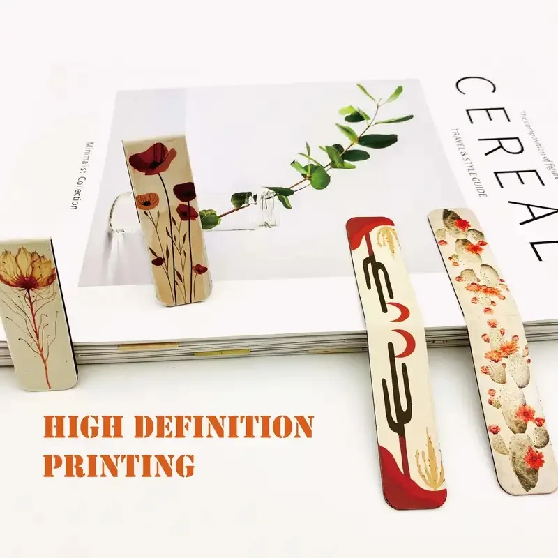 12 Stück magnetische Lesezeichen mit Kaktus- und Blumenmuster, hochauflösender Druck, verschiedene Seitenmarkierungen aus Papier für Leser und Studenten