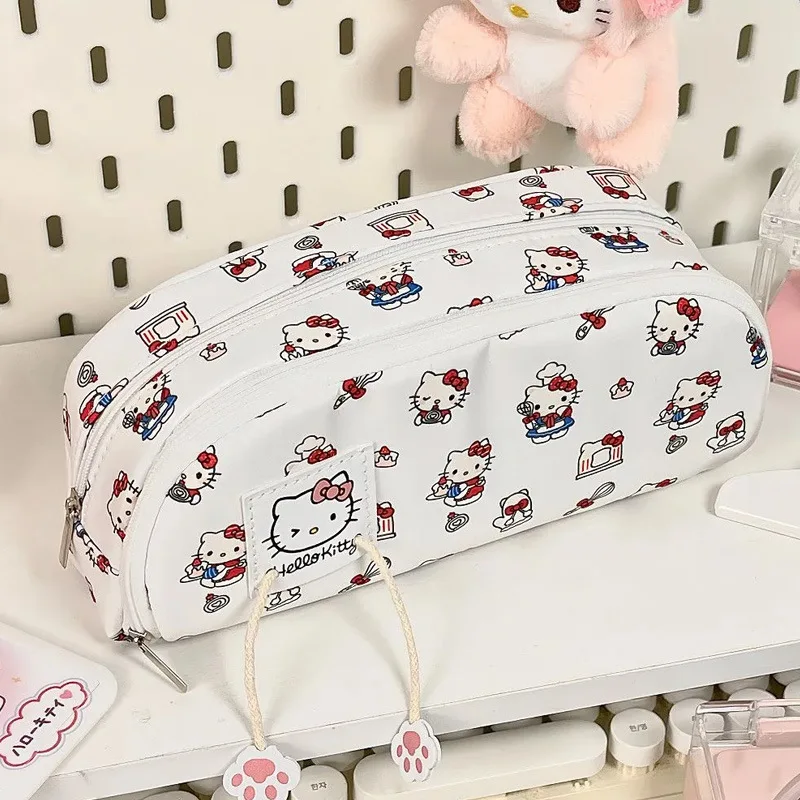 Hello Kitty Kawaii Pencil Bag Large Capacity Multi-layer Pencil Case Cute Korean Pen Pouch Organizer Stationery School Supplies