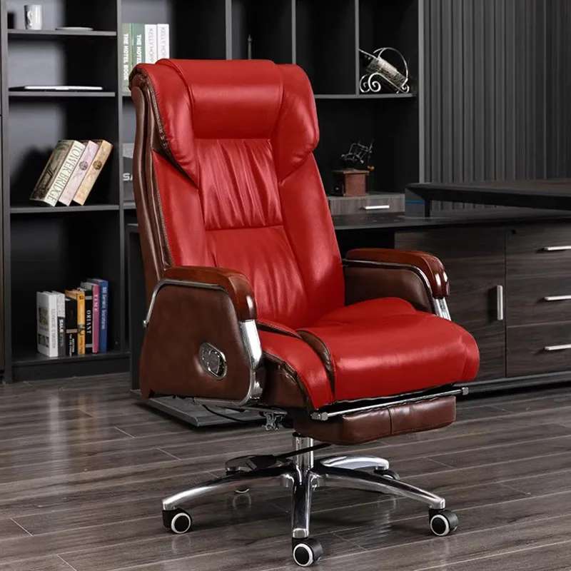 Leather Design Office Chairs Cushion Recliner Relaxing Fashion Armchairs Conference Beauty Sillas De Oficina Home Furnitures