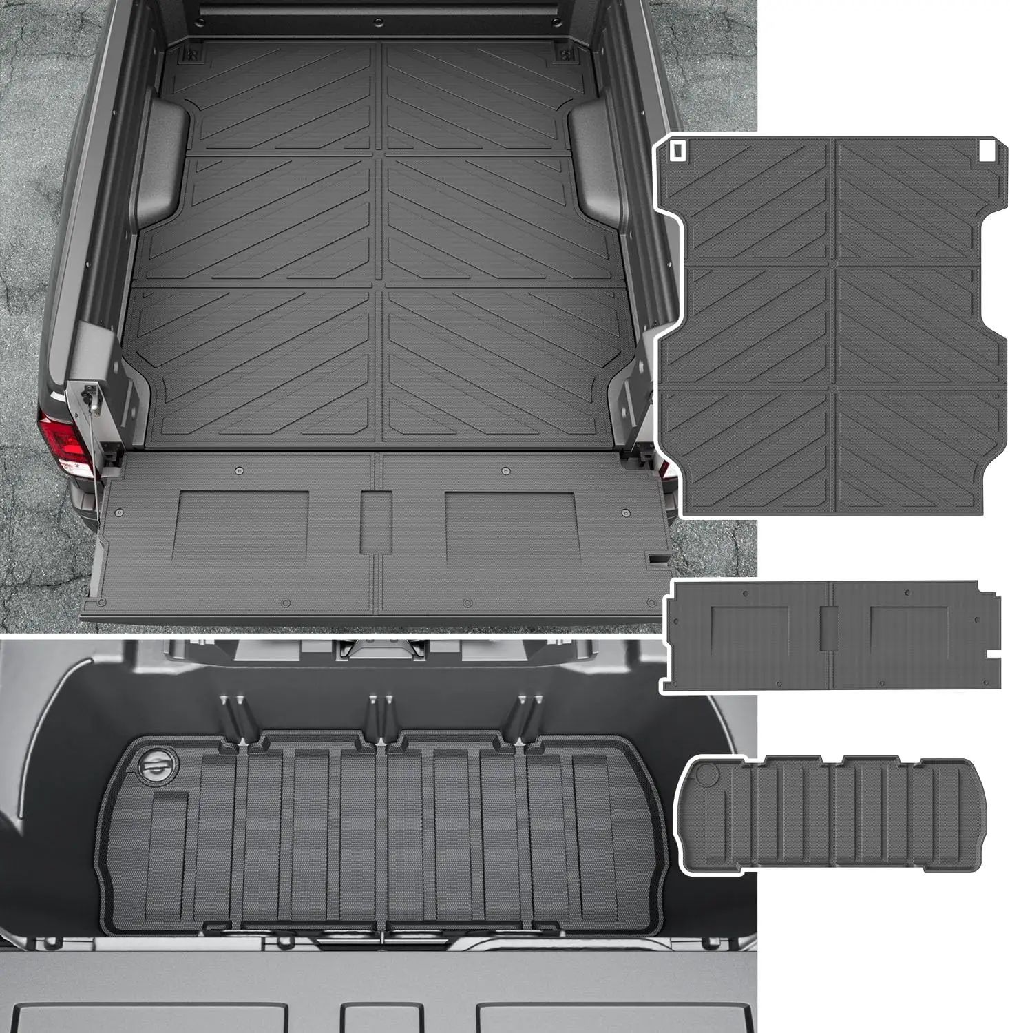 5.3FT Bed Mat Set for 2017 - 2026 Honda Ridgeline, Includes Tailgate & Rear Storage Mats
