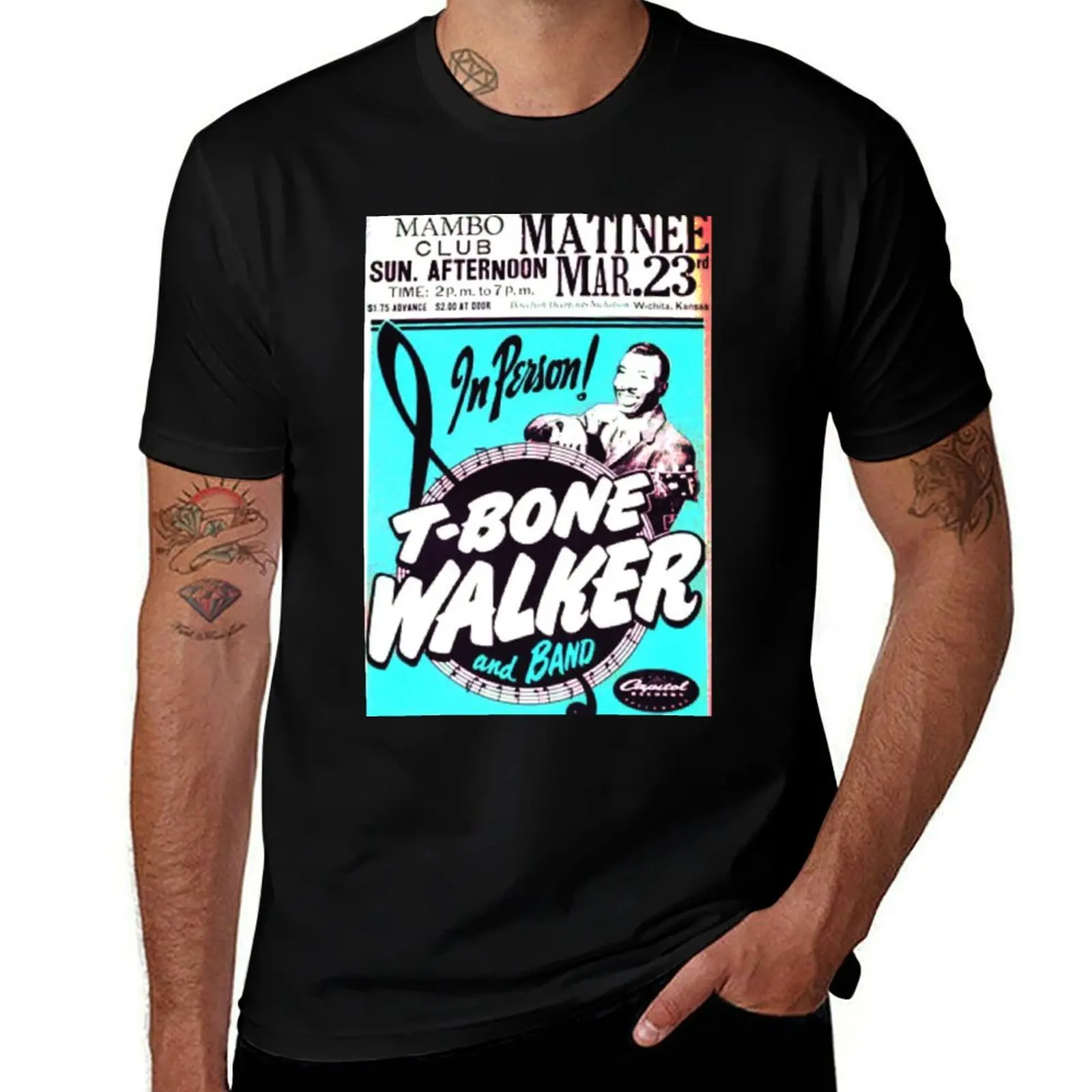 T- Bone Walker T-Shirt No Iron Casual Short Sleeve Top T-Shirt