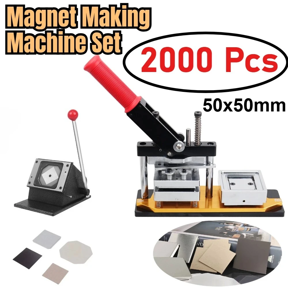

Square 50x50mm Refrigerator Magnets Machine Set with 1 Paper Cutter and 2000 PCS Magnet Materials DIY Photo Magnet Making Tool