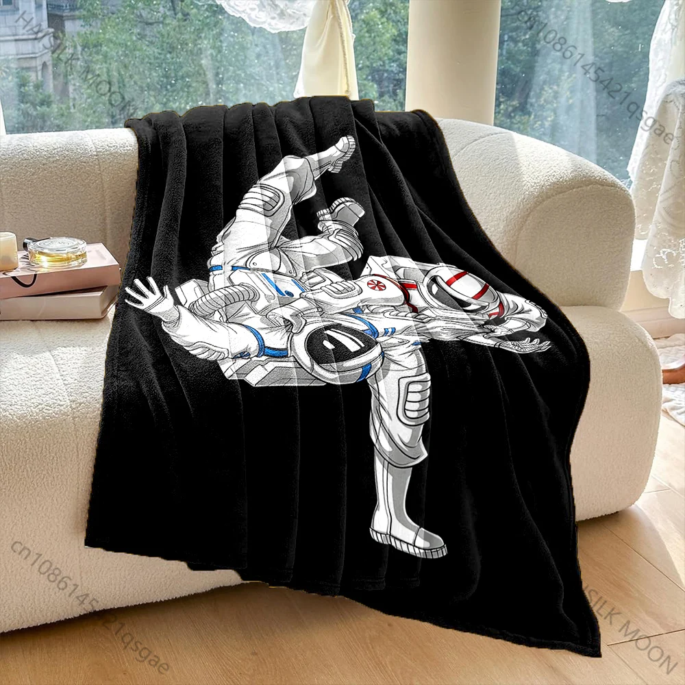 Astronauts grappling in zero gravity Print Adult Child Warm Blankets Home Travel Car Soft Comfortable Suitable for all seasons