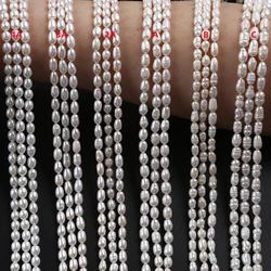 4-5mm AAAA AAA AA A B C White Natural Loose Beads Real Freshwater Rice Pearl Strand