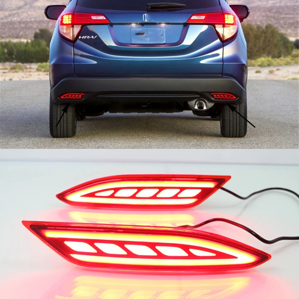 1 par de luces de freno Reflectores traseros Led, lámpara de parachoques, luz de advertencia de señal de giro para Honda HR-V HRV Vezel 2014 2015 2016 2017 2018