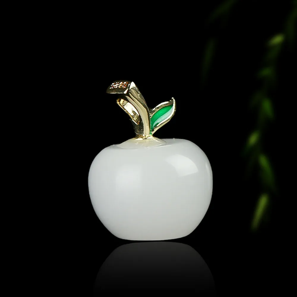 White Apple High Quality Jewelry Pendant Natural Golden Silky Jade Necklace Fine Festival Gift Accessories Boutique Chain