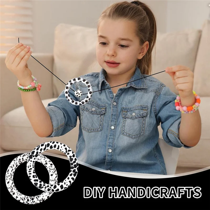 

AA76-16 шт. силиконовые уплотнительные кольца с бисером, силиконовая петля с 2 отверстиями, 65 мм силиконовые бусины-кольца для DIY кулон брелок