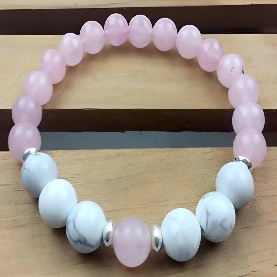 

Браслет-мала из розового хавлита 8 мм, 7,5 дюймов, для чакр, молитв, духовных практик, буддийской йоги, с бусинами и кисточкой, Нирвана, Будда