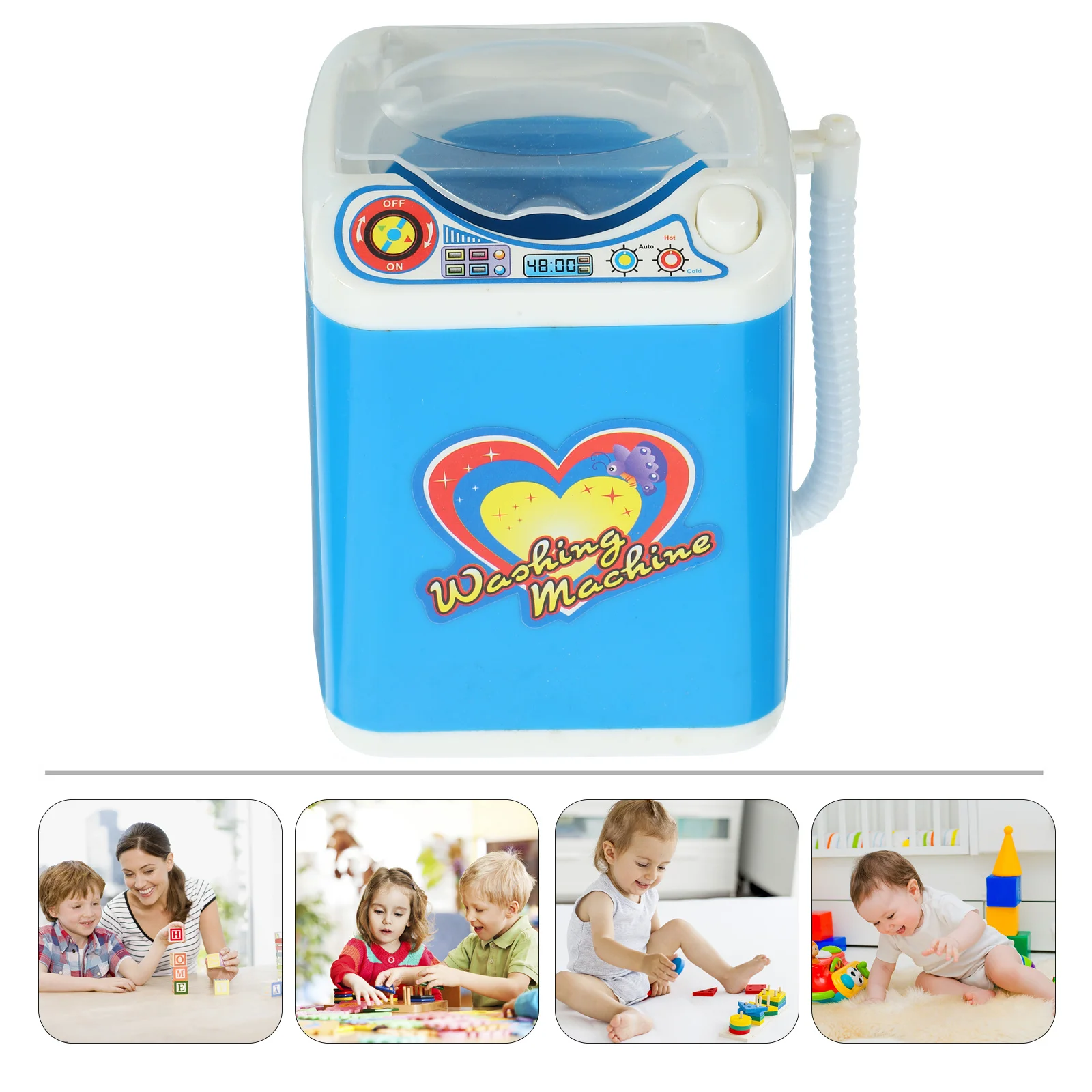 1pc Simuleren Echte Wasmachine Kinderen Hoogwaardig Materiaal Duurzaam Elektrisch Wasspeeltje Educatief Rollenspel