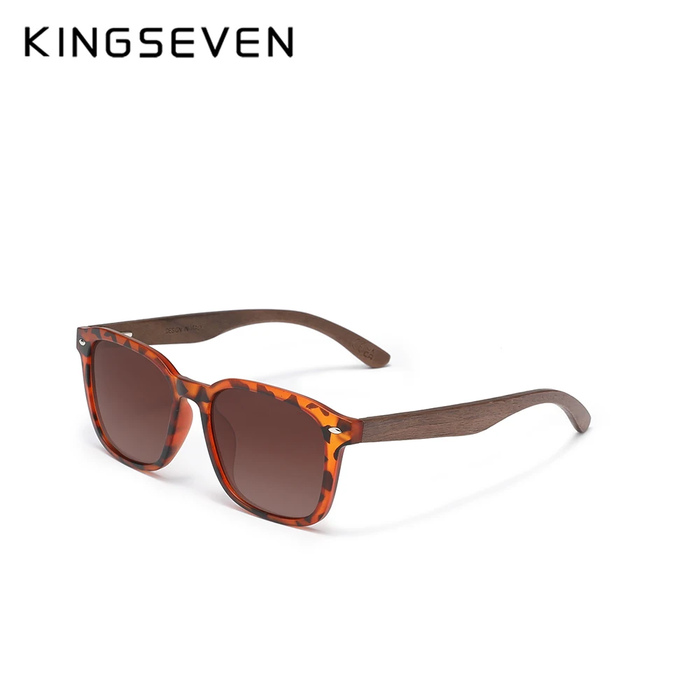 KINGSEVEN 2024 Design Walnut Sunglasses Wood Polarized Men's Glasses UV400 Women Eye Protection Glasses Retro Leisure Glasses