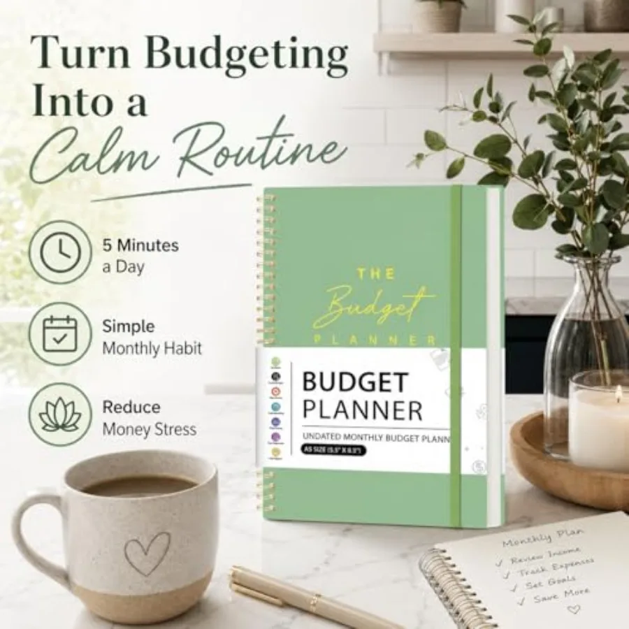 Budget Planner Account Book Monthly Expense Tracker, Saving and Debt Tracker, Monthly Budget Review 5.5